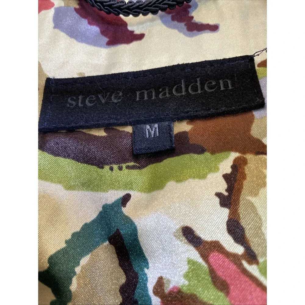 Steve Madden Women Blue Military Style Zip Front Peacoat Jacket Size Small